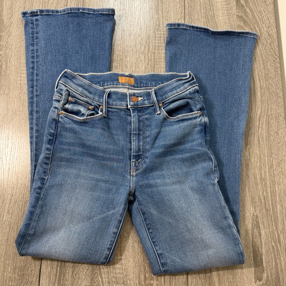 MOTHER The Weekender Layover Flare Jeans Blue High Rise Denim Size 26